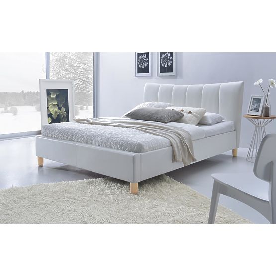 Upholstered bed 160x200 SANDY - light grey