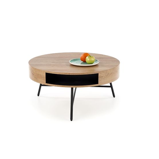 Camila coffee table - black / golden oak