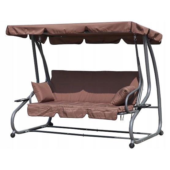 Convertible Garden Swing 2-in-1 with Cushions Brown