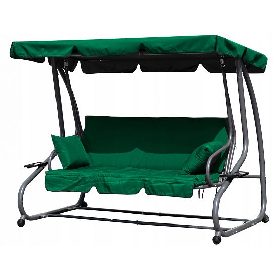 Convertible Garden Swing 2-in-1 with Cushions Green