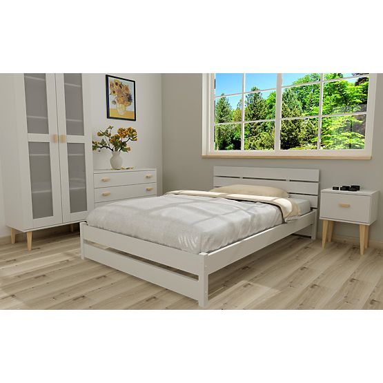 Double bed Max 200 x 180 cm - white