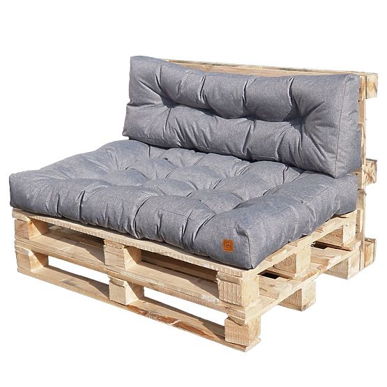 Garden cushions for pallet furniture - light grey