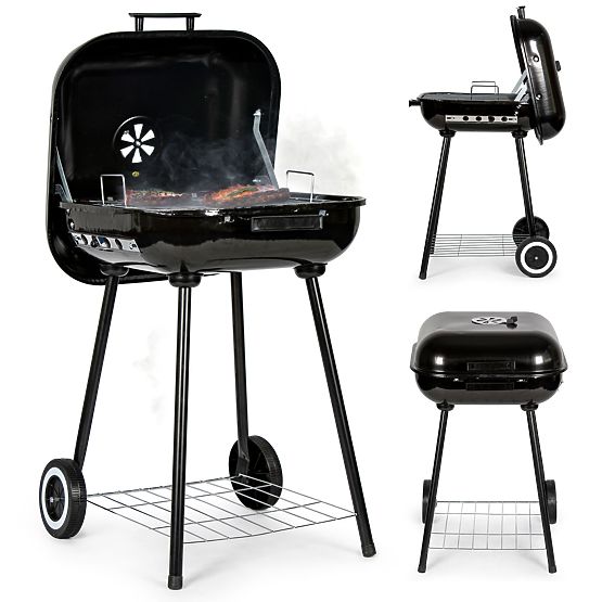 Garden Grill with Hinged Lid + Wheels