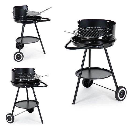 Garden Grill with Round Adjustable Height Grate