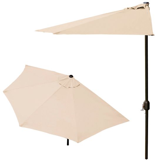 Garden Half-Parasol Wall-Mounted for Terrace 2.7m Beige