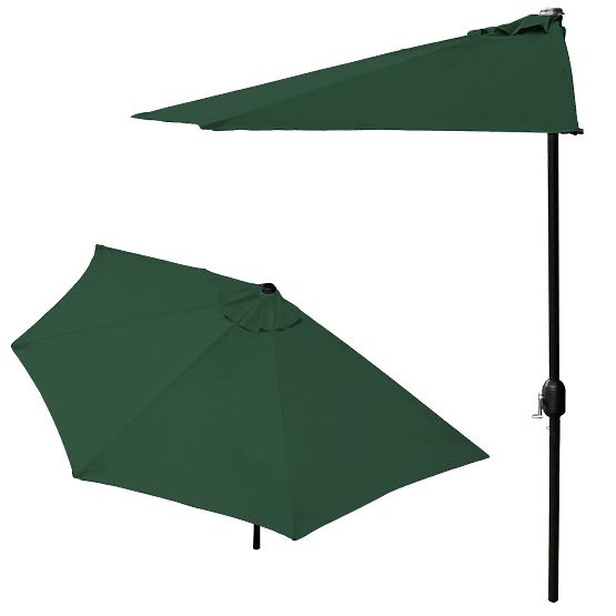 Garden Half-Umbrella Wall-Mounted for Terrace 2.7m Green