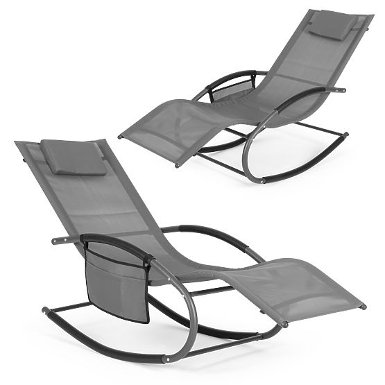 Garden Lounger Rocking Chair Organizer Gray