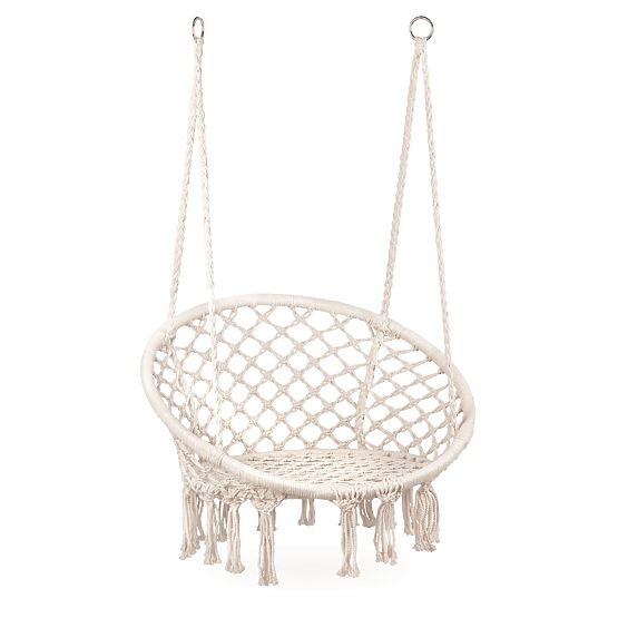 Hanging Chair Boho Garden Swing Stork Nest White