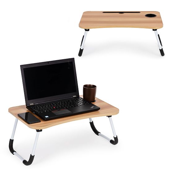 Laptop Stand Bed Table 60x40cm - Wood