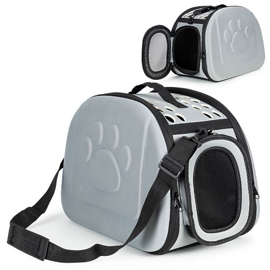 Large Transport Box for Cats and Dogs, Grey Travel Bag