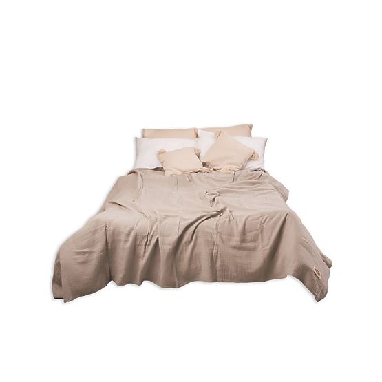 Muslin bedspread 210x240 light beige