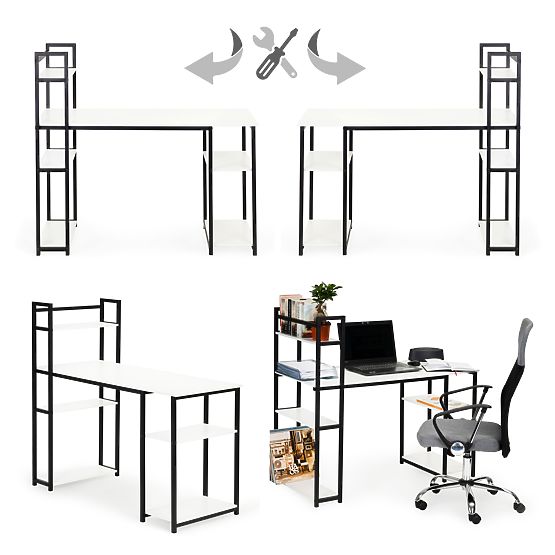 Office Computer Desk + Loft Shelf