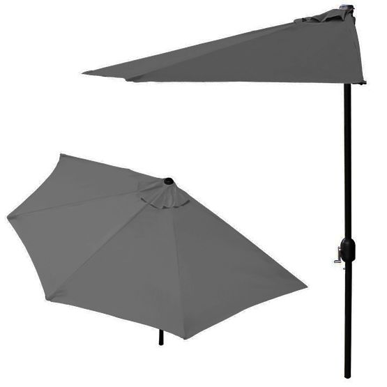 Semi-circular parasol for the terrace - grey