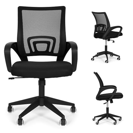 Swivel Office Chair Profiled Black ModernHome