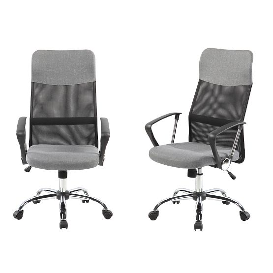 Swivel Office Chair with Chrome Legs and High Backrest