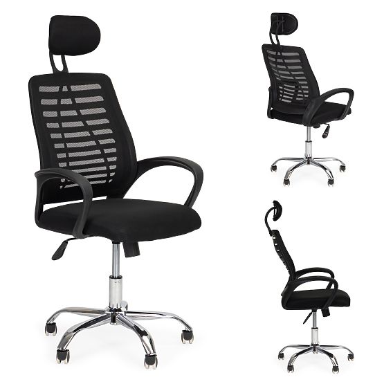 Swivel Office Chair with Headrest and Rocking Function