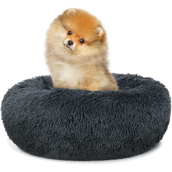 Universal Plush Bed for Dogs and Cats S 40cm - Dark Gray