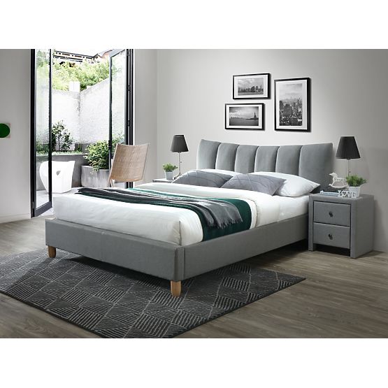 Upholstered bed 160x200 SANDY - grey