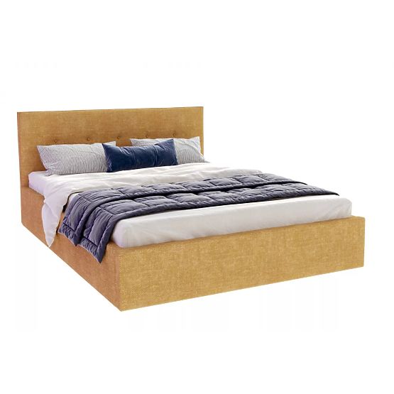 Upholstered bed TULSA 140 x 200 cm - Yellow