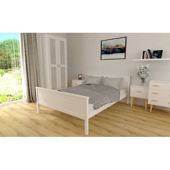 Wooden bed Ikar 200 x 140 cm - white