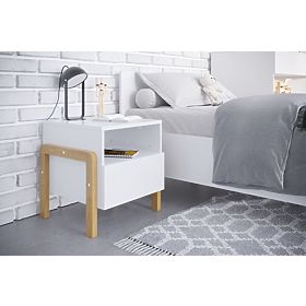 Bedside table Viktor - white, All Meble