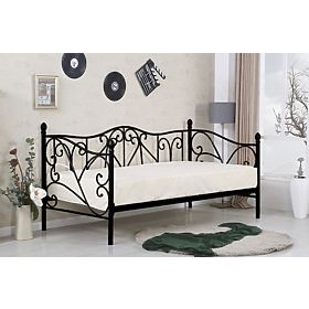 Black metal bed SUMATRA 200x90, Halmar