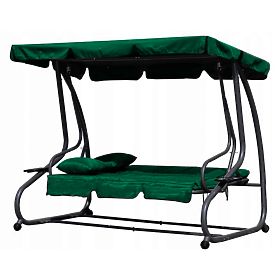 Convertible Garden Swing 2-in-1 with Cushions Green, MultiGarden