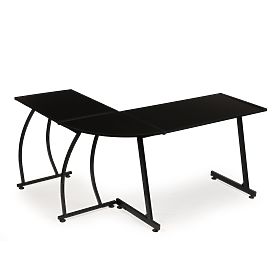 Corner Gaming Office Desk LOFT School Desk Black, MODERNHOME