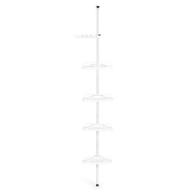 Corner Telescopic Bathroom Shelf with 4 Shelves and Hanger, MODERNHOME