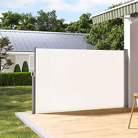 Folding Awning 300x160 cm Side Screen for Garden and Terrace Beige, MODERNHOME