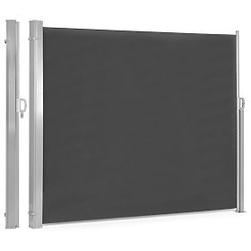 Folding Awning 300x180 cm Side Roller Blind Garden Terrace Anthracite, MODERNHOME