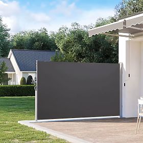 Folding Awning 300x180 cm Side Roller Blind Garden Terrace Anthracite, MODERNHOME