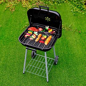 Garden Grill with Hinged Lid + Wheels, MODERNHOME