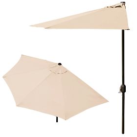 Garden Half-Parasol Wall-Mounted for Terrace 2.7m Beige, MultiGarden