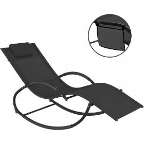 Garden Lounger Chair with Organizer Black, GARDEN LINE