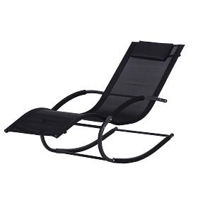 Garden Lounger Rocking Chair Black, MultiGarden