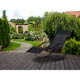 Garden Lounger Rocking Chair Black, MultiGarden