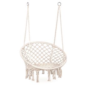 Hanging Chair Boho Garden Swing Stork Nest White, MODERNHOME