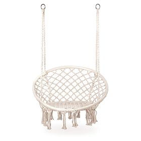 Hanging Chair Boho Garden Swing Stork Nest White, MODERNHOME