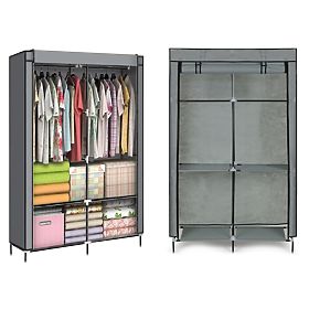 Large Textile Wardrobe with Shelves for Clothes and Shoes, MODERNHOME