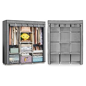 Large Textile Wardrobe with Shelves for Clothes and Shoes, MODERNHOME