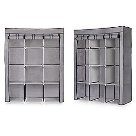 Large Textile Wardrobe with Shelves for Clothes and Shoes, MODERNHOME