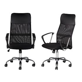 Office Swivel Chair with Chrome Legs and High Backrest, MODERNHOME