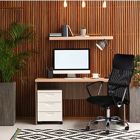 Office Swivel Chair with Chrome Legs and High Backrest, MODERNHOME