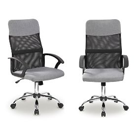 Office Swivel Chair with Mesh Backrest Grey, MODERNHOME