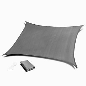 Rectangular Sun Shade Sail 2x3m Waterproof Shelter ModernHome - Gray, MODERNHOME