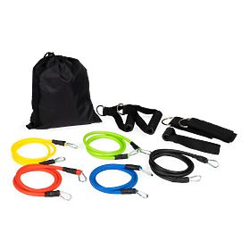 Set of 5 Fitness Resistance Bands with Handles, MODERNHOME