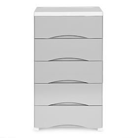 Shelf with 5 Sliding Drawers Legs with Wheels - Gray ModernHome, MODERNHOME