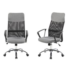 Swivel Office Chair with Chrome Legs and High Backrest, MODERNHOME