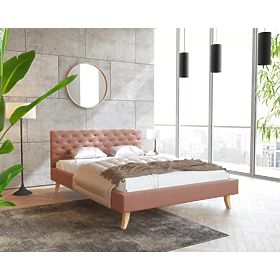 Upholstered Bed Kalifornia 140 x 200 cm - Old Pink, FDM